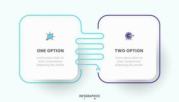 Vector Infographic label design template with icons and 2 options or steps. Can be used for process diagram, presentations, workflow layout, banner, flow chart, info graph.