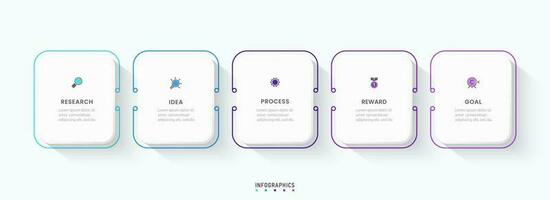 Vector Infographic label design template with icons and 5 options or steps. Can be used for process diagram, presentations, workflow layout, banner, flow chart, info graph.