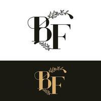 dibujado a mano Boda monograma bf logo vector
