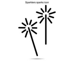 Sparklers sparks icon vector