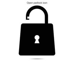 Open padlock icon vector