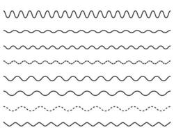 Wave line set. Zigzag. vector