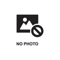 No photo icon in trendy flat style isolated on black background. Vector illustration