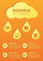 Infographic template for presentations and features data visualization includes a process chart with diagrams, steps, options. The concept for marketing through illustrations for drive to success. vector