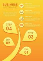 Infographic template for presentations and features data visualization includes a process chart with diagrams, steps, options. The concept for marketing through illustrations for drive to success. vector