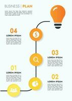 Infographic template for presentations and features data visualization includes a process chart with diagrams, steps, options. The concept for marketing through illustrations for drive to success. vector