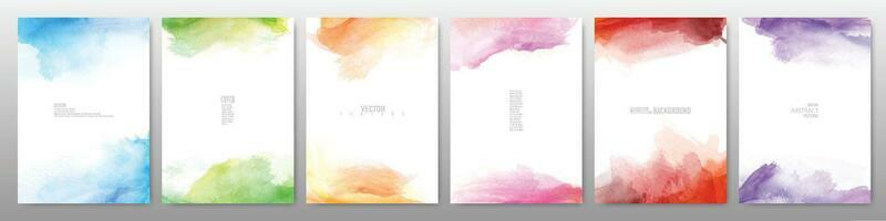 Set of bright colorful watercolor