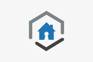 right choice Home secure logo design symbol vector template