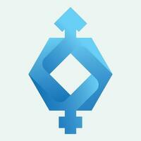 diagonal icon logo gender vector