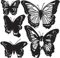 mariposa silueta conjunto en blanco antecedentes vector