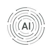 Artificial intelligence circuit line style. Machine learning design. Smart network digital technology. AI. Vector illustration