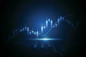 Business candle stick graph chart of stock market investment trading on white background design. Bullish point, Trend of graph. Vector illustration