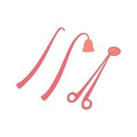 Cartoon Color Aromatherapy Concept Candle Snuffer and Wick Dipper. Vector