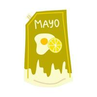 Cartoon Color Mayonnaise Sauce Doypack . Vector