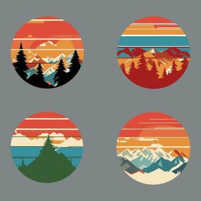 Retro Vintage Striped Circle