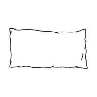 Pillow outline icon. Vector doodle sketch isolated on white background