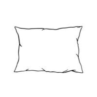 Pillow outline icon. Vector doodle sketch isolated on white background