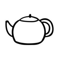 Kettle teapot vector outline icon. Line illustration isolated on white background