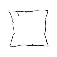 Pillow outline icon. Vector doodle sketch isolated on white background