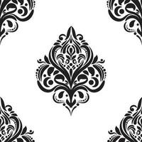 Damask floral motif tile pattern. Luxury tile isolated element. vector