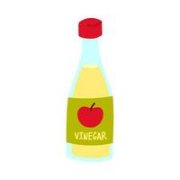 Cartoon Color Vinegar Glass Bottle. Vector