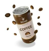 Realistic Detailed 3d Canned Coffee. Vector