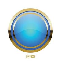 Blue luxury circle button EPS10. vector
