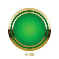 Green circle button EPS10. vector