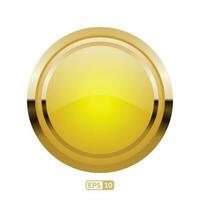 Golden circle button EPS10. Golden Badges and labels. vector