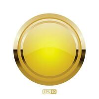 Golden circle button EPS10. Golden Badges and labels. vector