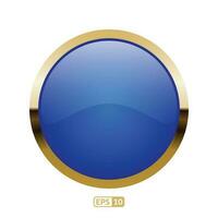 Luxury blue circle button. vector
