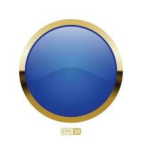 Luxury blue circle button. vector