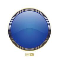 Luxury blue glossy button. vector