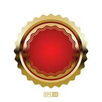 Golden label vector. Luxury red badge and label. vector