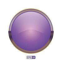 Luxury violet glossy button vector