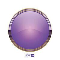 Luxury violet glossy button vector