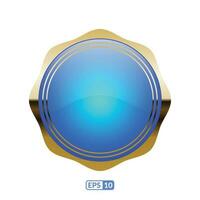 Zigzag circle royal blue glossy button. vector