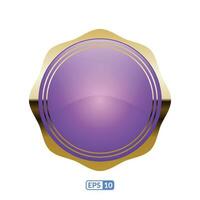 Zigzag circle violet glossy button. vector