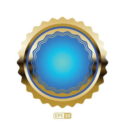 Luxury royal blue badge and label EPS10.