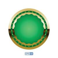 oro marco circulo conformado jade verde Insignia eps10. vector