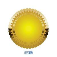 Golden zigzag frame luxury round badge EPS10. vector