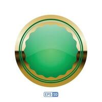 Jade green circle glossy button. vector