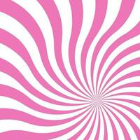 Pink swirling pattern background. Vortex starburst spiral twirl square. Helix rotation rays. Converging scalable stripes. Vector illustration