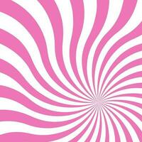 Pink swirling pattern background. Vortex starburst spiral twirl square. Helix rotation rays. Converging scalable stripes. Vector illustration