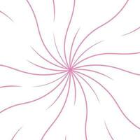 Pink swirling pattern background. Vortex starburst spiral twirl square. Helix rotation rays. Converging scalable stripes. Vector illustration