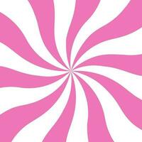 Pink swirling pattern background. Vortex starburst spiral twirl square. Helix rotation rays. Converging scalable stripes. Vector illustration