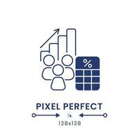 Dividends Tax black solid desktop icon. Taxable earnings. Shareholder payment levy. Pixel perfect 128x128, outline 2px. Silhouette symbol on white space. Glyph pictogram. Isolated vector image