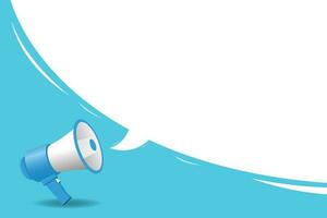 Megaphone Clean Blue and White Background, Megaphone with Free Space for Text Content. vector