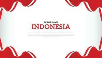 agosto 17 Indonesia independencia día antecedentes plantilla, modelo diseño con rojo y blanco indonesio bandera ondulación. vector