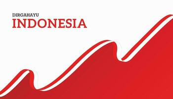 August 17th Indonesia Independence Day Background Template, template design with red and white Indonesian flag waving. vector